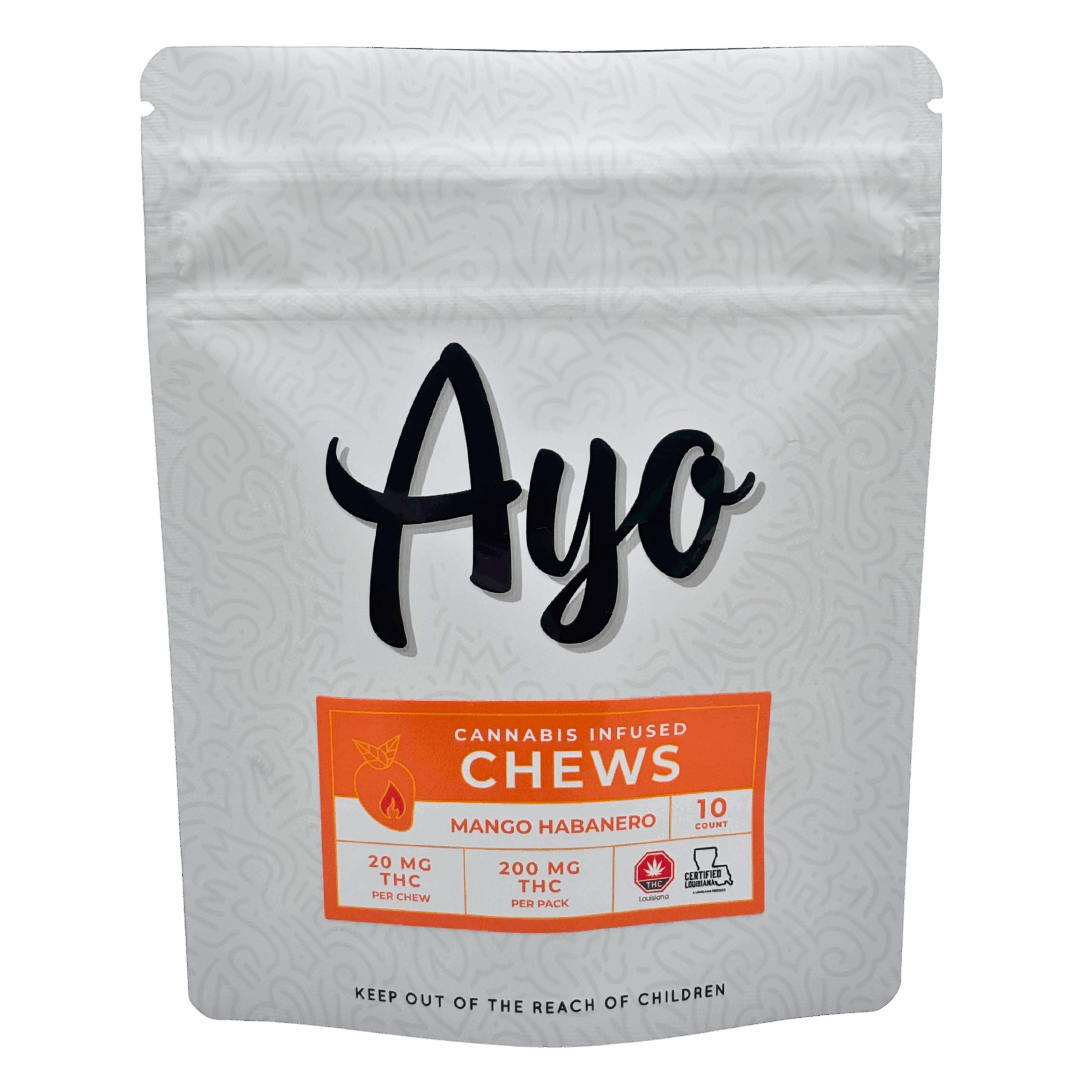 Mango Habanero Chews product packaging